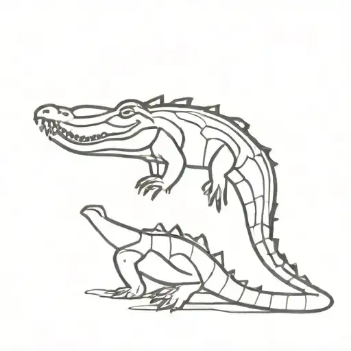 alligator and chocolate bar tattoo design idea