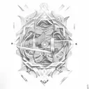 Dorsal arm tattoo featuring a Fibonacci sequence incorporated into a vertical design tattoo design idea