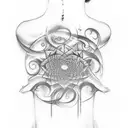 Dorsal arm tattoo featuring a Fibonacci sequence incorporated into a vertical design tattoo design idea