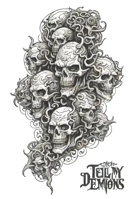 tell my demons I can't come down today tattoo design idea