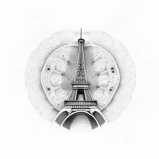 eiffel tower tattoo design idea