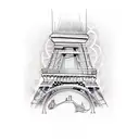 eiffel tower tattoo design idea