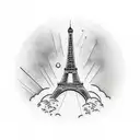 eiffel tower tattoo design idea