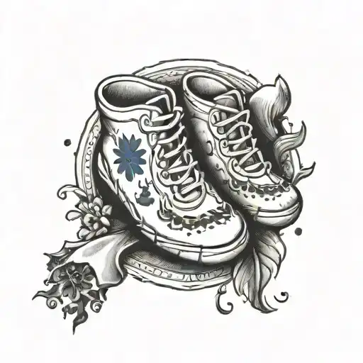 baby footprint with date and weight scale eith a mixed scottish and spanish flag tattoo design idea