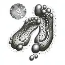 A tattoo design featuring the footprints of your granddaughters in a unique and artistic way tattoo design idea