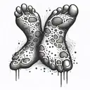 A tattoo design featuring the footprints of your granddaughters in a unique and artistic way tattoo design idea