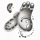 A tattoo design featuring the footprints of your granddaughters in a unique and artistic way tattoo design idea