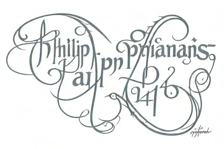 Philippians 4:13 in hebrew text tattoo design idea
