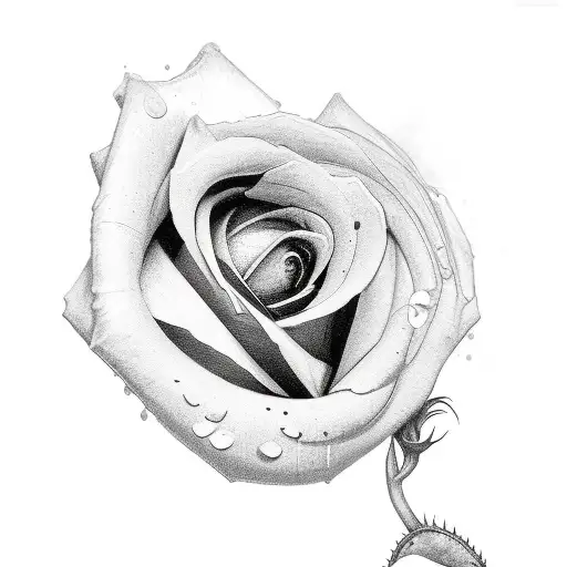 semicolon with rose from concrete tattoo design idea