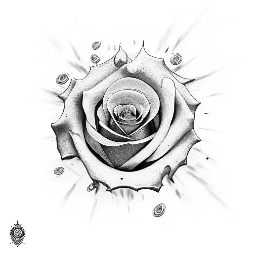semicolon; rose from concrete tattoo design idea