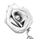 semicolon with rose from concrete tattoo design idea
