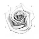 semicolon with rose from concrete tattoo design idea
