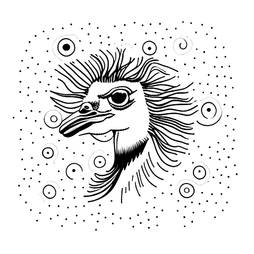 dancing ostrich tattoo design idea