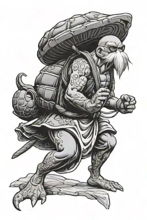 master roshi turtle hermit tattoo design idea