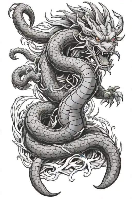 dragon ball z shenron amd goku mash up with inspired tattoo design idea