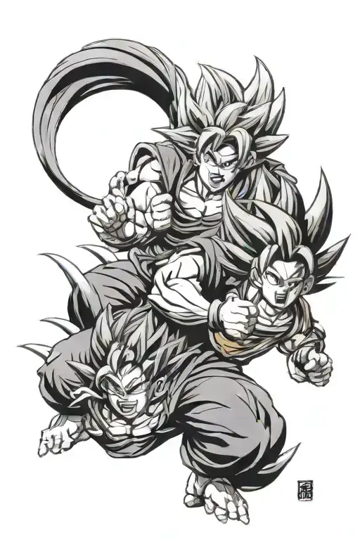 flying numbus and goku dragon ball z tattoo design idea