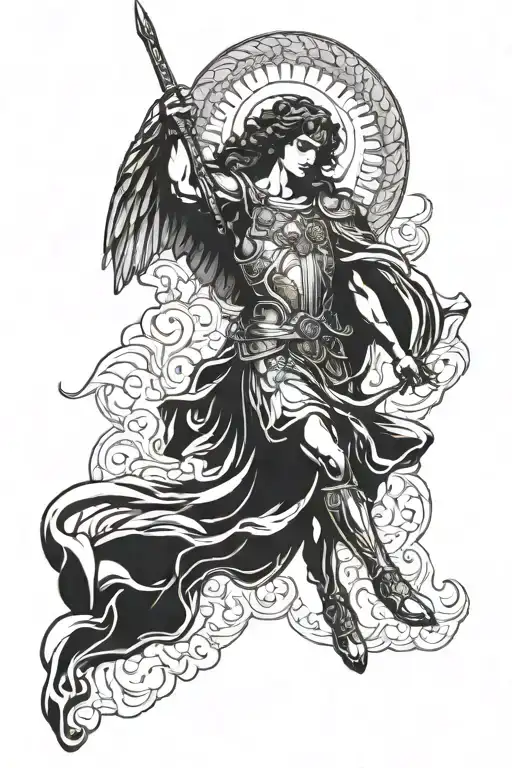 saint michael archangel tattoo design idea