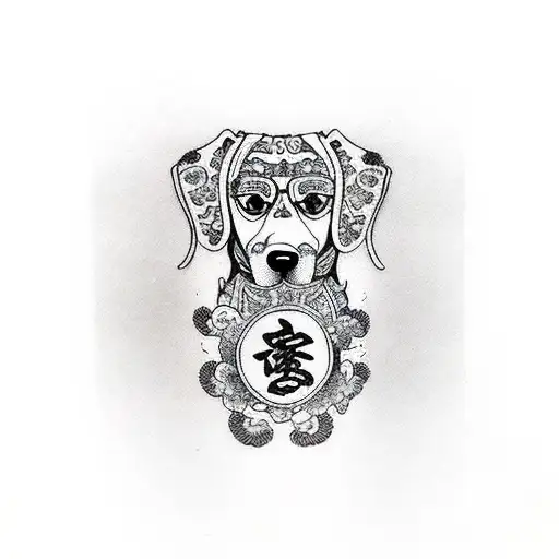 dog beagle tattoo design idea