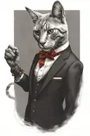 make cat clothing red. tattoo design idea