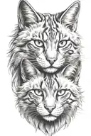 two warrior cats tattoo design idea