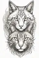 two warrior cats tattoo design idea