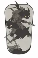 two samurai warrior cats  tattoo design idea
