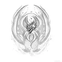 phoenix and dragon tattoo design idea