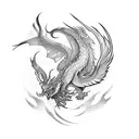 phoenix and dragon tattoo design idea