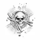 two hands shaking, one skeleton one human tattoo design idea