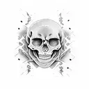 two hands shaking, one skeleton one human tattoo design idea