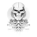 two hands shaking, one skeleton one human tattoo design idea