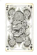 playing card style tattoo featuring travelling Thailand  tattoo design idea