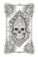 playing card style tattoo featuring travelling Thailand  tattoo design idea