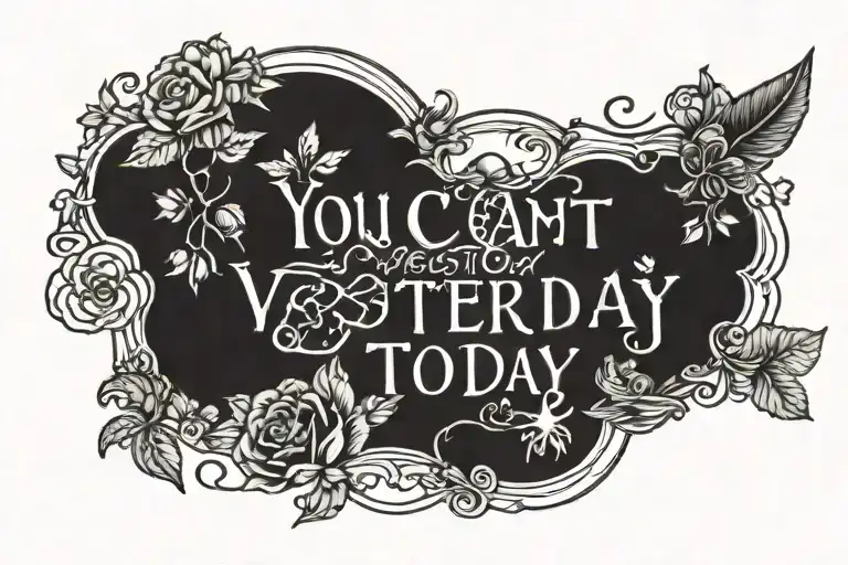 You can't change yesterday but you can change today to have a better tomorrow tattoo design idea
