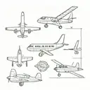 mini aircraft and mechanic tattoo design idea
