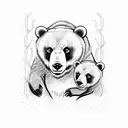 bear with five cubs tattoo design idea