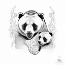 bear with five cubs tattoo design idea