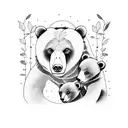 bear with five cubs tattoo design idea