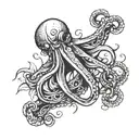 giant squid tattoo design idea