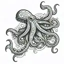 giant squid tattoo design idea