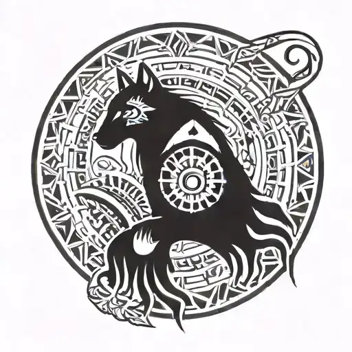 native american skinwalker tattoo design idea