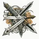 Final Fantasy 7 Buster Sword and lifestream  tattoo design idea