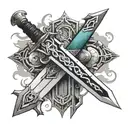 Final Fantasy 7 Buster Sword and lifestream  tattoo design idea