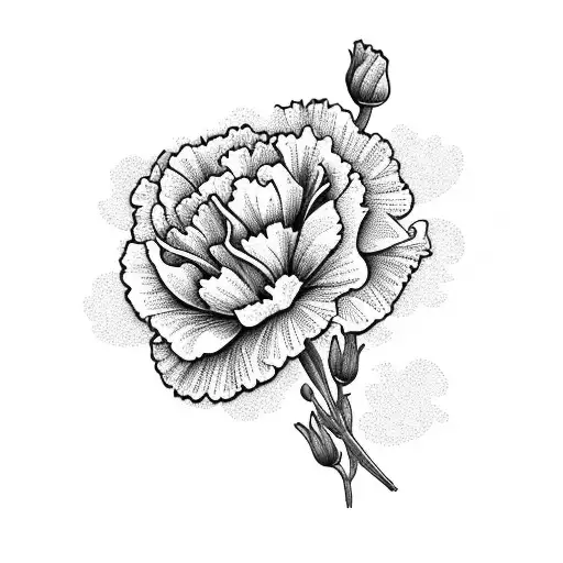 Carnation and sweet pea flower bouquet  tattoo design idea