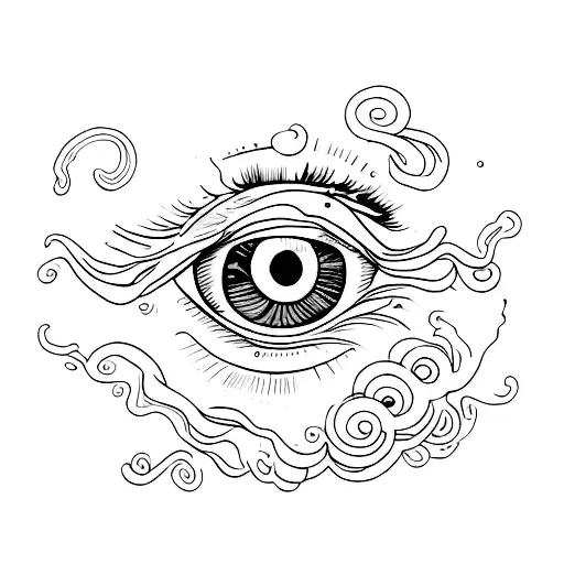 A mysterious eye with the words 'Don't Trust Anyone' incorporated into the iris tattoo design idea
