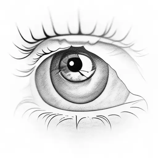 A mysterious eye with the words 'Don't Trust Anyone' incorporated into the iris tattoo design idea