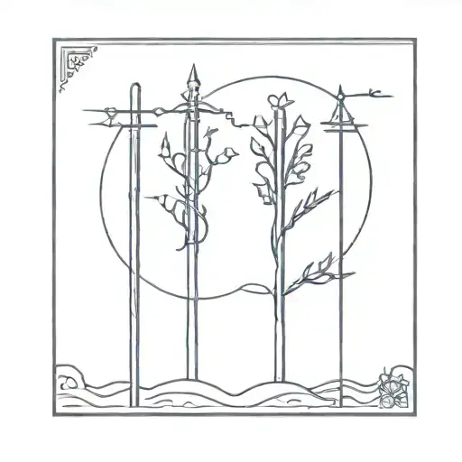 Two of wands tarot card tattoo design idea