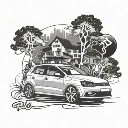 Volkswagen polo 86c tattoo design idea