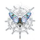 A mechanical butterfly with gears and cogs as wings tattoo design idea