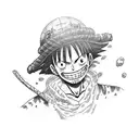 Luffy.麦わら tattoo design idea
